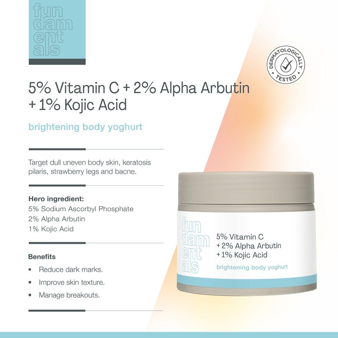 Brightening Body Yoghurt - 2% Alpha Arbutin + 5% Ascorbic Acid + 1% Kojic Acid