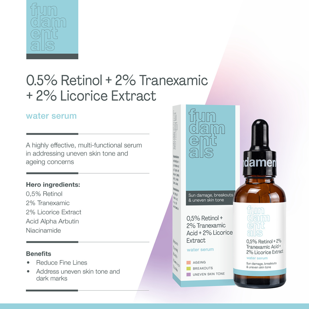0,5% Retinol + 2% Tranexamic + 2% Licorice Extract Serum